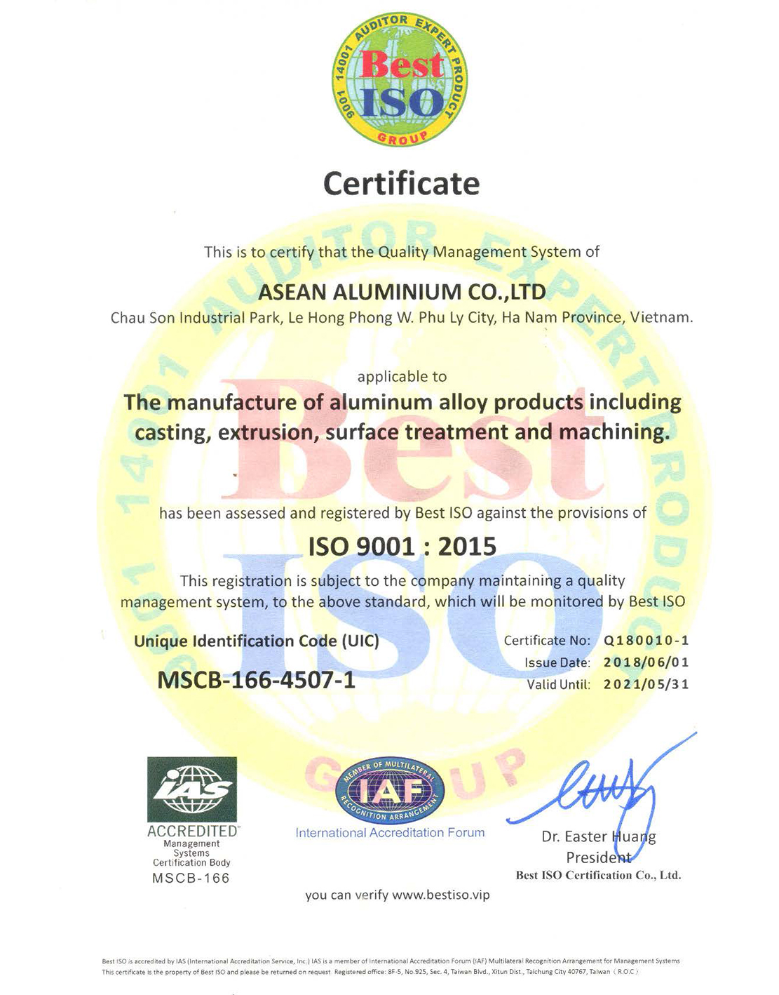ISO 9001:2015 ASEAN